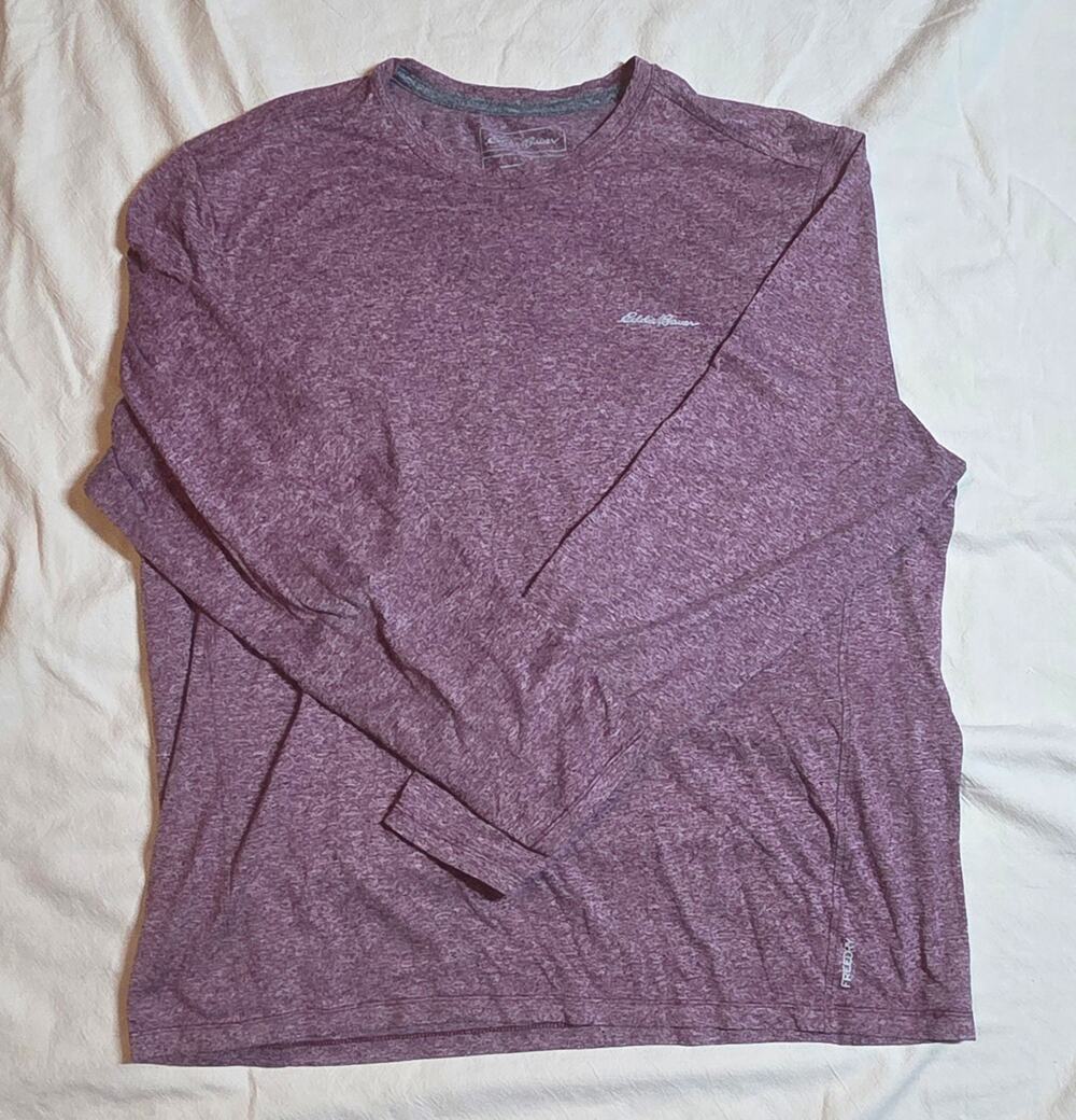 Eddie Bauer Men's XL Motion Resolution FreeDry Long Sleeve Shirt Purple Heather